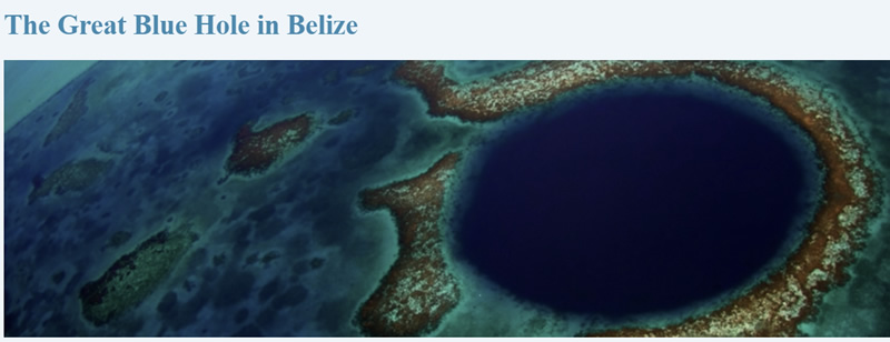 O grande buraco azul em Belize